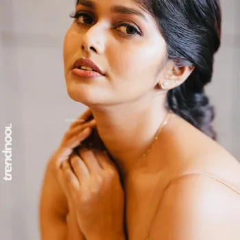 Haritha Harigovindan beige satin slip dress