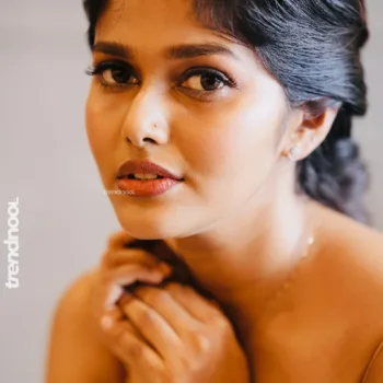 Haritha Harigovindan beige satin slip dress