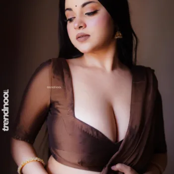 Mumtahina Jahan brown satin saree