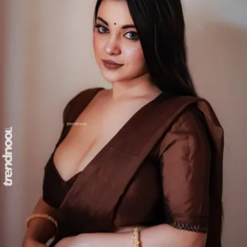 Mumtahina Jahan brown satin saree