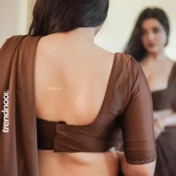 Mumtahina Jahan brown satin saree