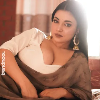 Mumtahina Jahan white transparent saree