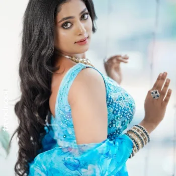 Sangeetha Kalyankumar blue floral lehenga