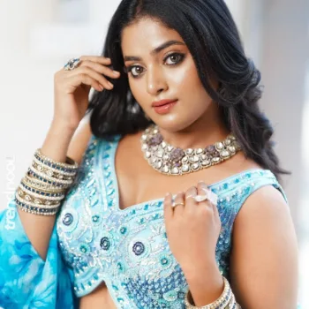 Sangeetha Kalyankumar blue floral lehenga