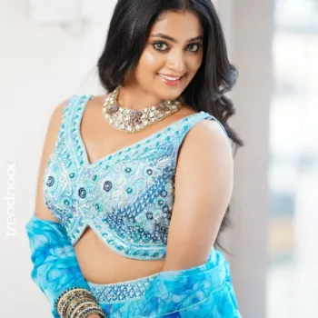 Sangeetha Kalyankumar blue floral lehenga
