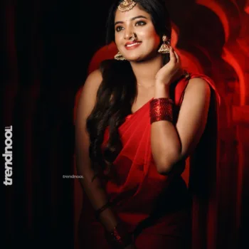 Sangeetha Kalyankumar red saree bridal look