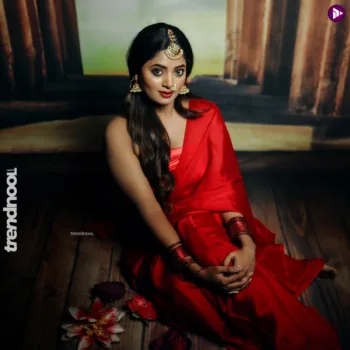 Sangeetha Kalyankumar red saree bridal look