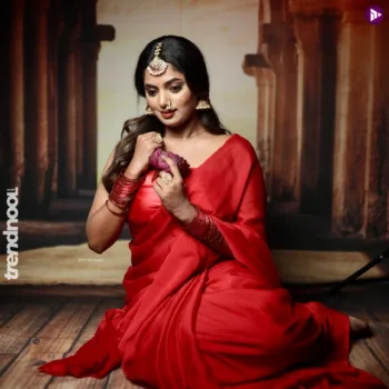 Sangeetha Kalyankumar red saree bridal look