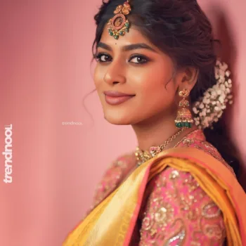 Vinusha Devi yellow silk saree