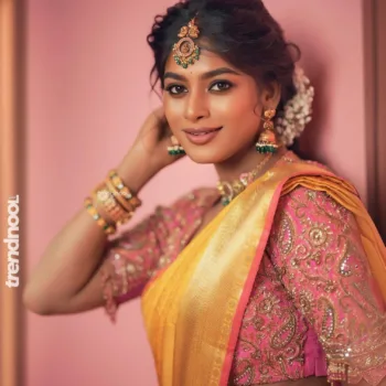 Vinusha Devi yellow silk saree