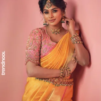 Vinusha Devi yellow silk saree