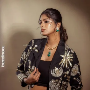 Vinusha Devi black indo-western drape set