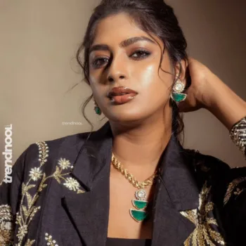 Vinusha Devi black indo-western drape set