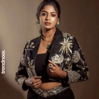Vinusha Devi black indo-western drape set