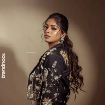 Vinusha Devi black indo-western drape set