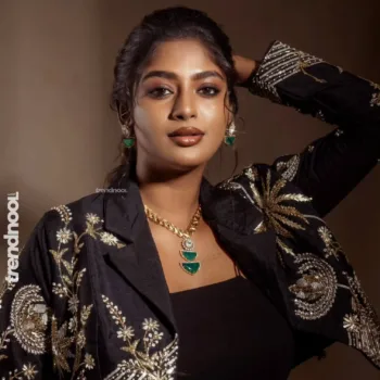 Vinusha Devi black indo-western drape set
