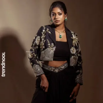 Vinusha Devi black indo-western drape set
