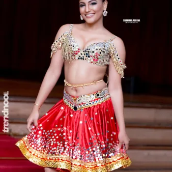 Dasuni Senethma red sequin dance costume