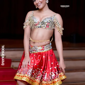 Dasuni Senethma red sequin dance costume