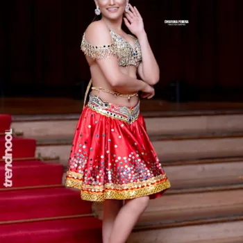 Dasuni Senethma red sequin dance costume
