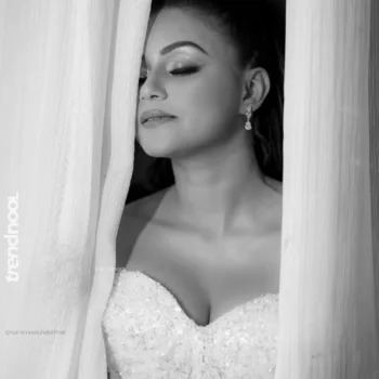 Dinakshie Priyasad white strapless ball gown