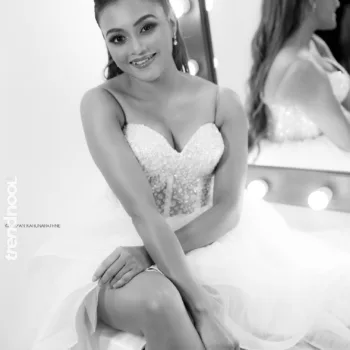 Dinakshie Priyasad white strapless ball gown
