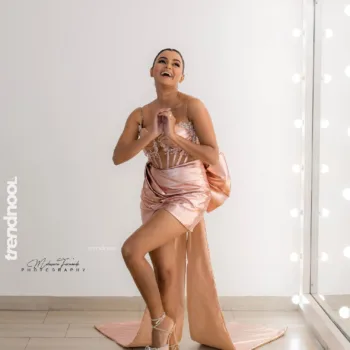 Dinakshie Priyasad pink satin mini dress