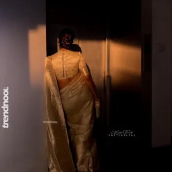 Dinakshie Priyasad gold silk saree