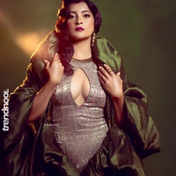 Nadeesha Hemamali olive green cutout gown