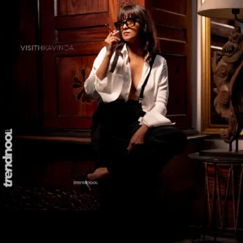 Nadeesha Hemamali black and white tuxedo set