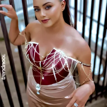 Dinakshie Priyasad rose gold satin gown