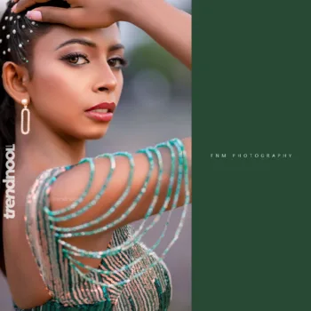 Jeramine Alexander green sequin slit evening gown
