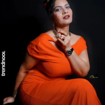 Malvika Tomar orange gown