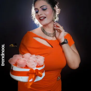 Malvika Tomar orange gown