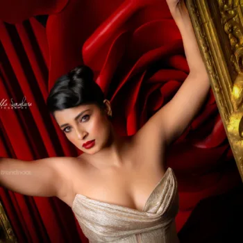 Nadeesha Hemamali gold birthday gown