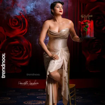 Nadeesha Hemamali gold birthday gown