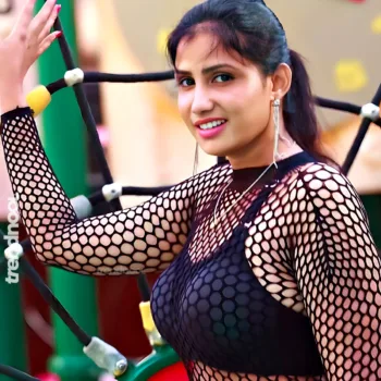 Preethi Kaliyaperumal black mesh outfit