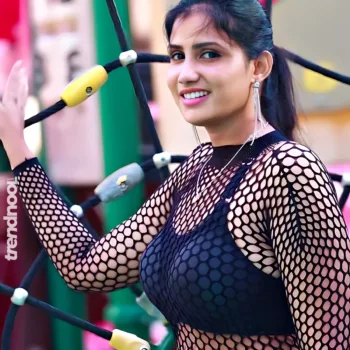 Preethi Kaliyaperumal black mesh outfit