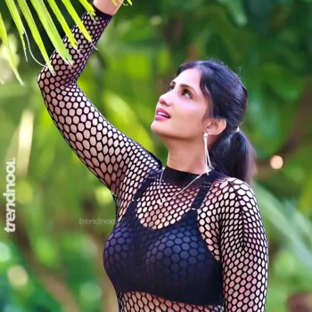 Preethi Kaliyaperumal black mesh outfit