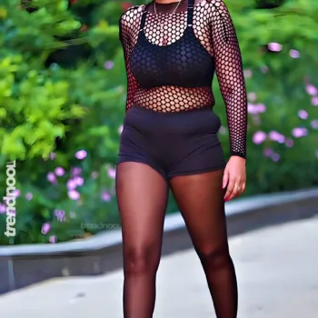Preethi Kaliyaperumal black mesh outfit