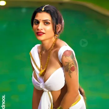 Resmi R Nair white saree