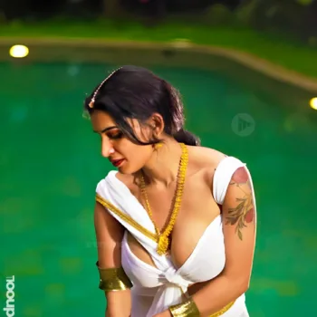 Resmi R Nair white saree