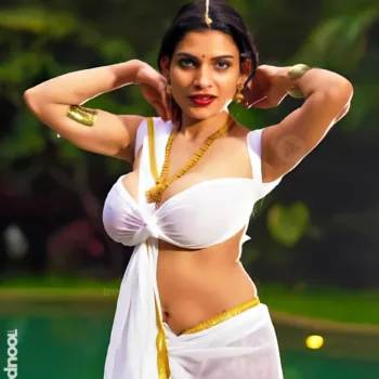 Resmi R Nair white saree