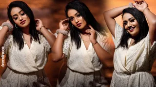 Sheron Andriya white lace beach romper