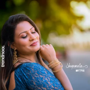 Shyamala Amar black georgette saree