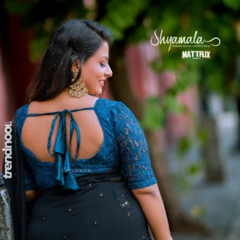 Shyamala Amar black georgette saree