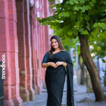 Shyamala Amar black georgette saree