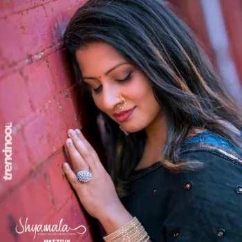 Shyamala Amar black georgette saree