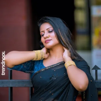 Shyamala Amar black georgette saree