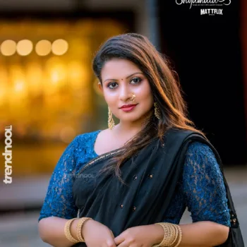 Shyamala Amar black georgette saree